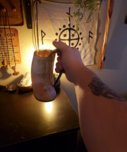 AleHorn Viking Horn Mug, Shot Glass and Bottle Opener Bundle | Viking Drinking Horn Set | Viking Horn Cup, Viking Mug Gift Ideas For Him - Viking Drinking Horn Mug Set for Beer, Ale or Mead - 16 oz L - 16oz 28 71Q7HyzB0DL