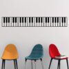 Piano Keys Wall Decal Sticker. Musical Instrument Decor. - Black, 10" x 72". Easy to Apply & Removable. 10in X 72in (Black)