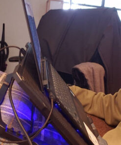 AICHESON Laptop Cooling Pad 5 Fans Up to 17.3 Inch Heavy Notebook Cooler, Blue LED Lights, 2 USB Ports, S035, Blue-5fans 27 71Q91G9CRfL