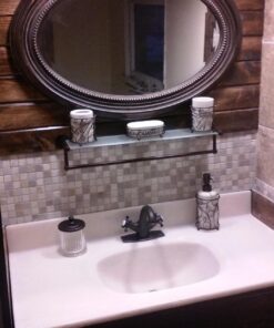 Organize It All Oil Rubbed Glass Shelf with Towel Bar, Bronze 27 71QA616w1SL