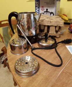 Farberware 2-4-Cup Electric Percolator coffee maker, Stainless Steel, Automatic Warm Function, FCP240 4 Cup 35 71QARSlqNBL