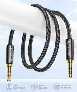 Syncwire 3.5mm Nylon Braided Aux Cable (3.3ft/1m,Hi-Fi Sound), Audio Auxiliary Input Adapter Male to Male Cord for Headphones, Car, Home Stereos, Speaker, iPhone, iPad, iPod, Echo & More – Black 3.3 ft (1 m) 25 71QC4FtTzoL 3