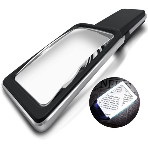 6X Large Magnifying Glass with [Anti-Glare & Fully Dimmable LEDs]-Evenly Lit Viewing Area-The Best Lighted Magnifier for Reading Small Fonts, Low Vision Seniors, Macular Degeneration, Inspection