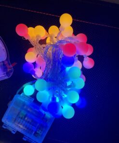 ALOVECO LED String Lights 18ft 50 LED Battery Operated Christmas Lights with Remote 8 Modes Waterproof Globe Starry Fairy Lights for Outdoor Indoor Bedroom Garden Xmas Party(Multicolor) Multicolor (Red, Blue, Green, Yellow) 28 71QExO46IZL