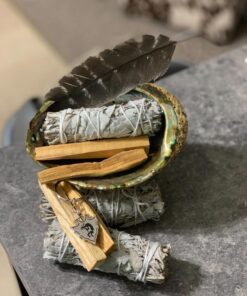 Sage Smudge Kit - White Sage, Palo Santo, Abalone Shell, Smudging Feather | Healing, Purifying, Meditating, Incense, Sage Smudging Kit 41 71QF1uvlQrL