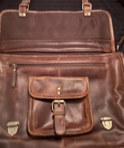 Leather Messenger Bag for Men - Full Grain Leather Briefcase Laptop Satchel Office Crossbody Travel Bag by Rustic Town (16 Inch, Brown) 48 71QFHeFv7GL