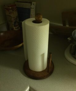 Home Basics Pine Countertop Paper Towel Holder Rustic Kitchen Paper Towels Holder | with Tear-Arm and Rounded Base for Stability 19 71QFZM5iS8L