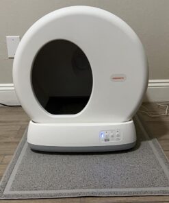 Meowant Self-Cleaning Cat Litter Box, Intelligent Radar Safety Protection Automatic Cat Littler Box for Multiple Cats, Large Capacity/Isolation Odor/APP Control Smart Cat Litter Box with Mat & Liner Gray 37 71QGjfRjb6L