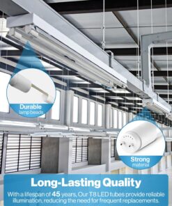 Sunco 10 Pack T8 LED 4FT Tube Light Bulbs Ballast Bypass Fluorescent Replacement 5000K Daylight 18W Frosted Cover Retrofit Single Ended Power (SEP) Commercial Grade - UL 10 Count (Pack of 1) 29 71QHhHIPb9L