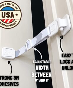 Door Buddy Baby Proof Door Latch for Cats - Grey. Adjustable Cat Door Strap Keeps Baby Out of Cat Food & Litter Box. Simple Child Door Locks for Kids Safety. Baby Gate Cat Door Interior Alternative 21 71QIMCtPiL 2