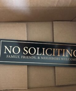 No Soliciting - Family, Friends, & Neighbors Welcome Door Magnet - The Perfect "No Soliciting" Sign for Metal Doors and Frames (2.5" x 9") 38 71QIP4DXKHL