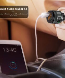 Alternative view of IMDEN Bluetooth 5.0 FM Transmitter for Car, 3.0 Wireless Bluetooth FM Radio Adapter Music Player FM Transmitter/Car Kit with Hands-Free Calling and 2 USB Ports Charger Support USB Drive