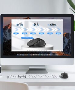 TECKNET Bluetooth Mouse, Wireless Mouse for Laptop 2-in-1(Bluetooth 5.0/3.0+2.4Ghz) Computer Mouse, Portable Ergonomic PC Wireless Mouse with USB Receiver, Compatible with MacBook Pro Air Chromebook Black 25 71QJOvX26uL