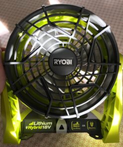 Ryobi P3320 18 Volt Hybrid One+ Battery or AC Powered Adjustable Indoor/Outdoor Shop Fan (Battery and Extension Cord Not Included/Fan Only) 1 23 71QKEcXcMWL