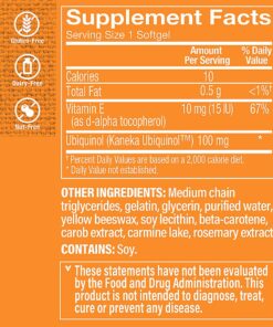The Vitamin Shoppe Ubiquinol CoQ-10 100mg - Beneficial for Those Taking Statins – Supports Heart & Cellular Health and Healthy Energy Production, Essential Antioxidant – Once Daily (120 Softgels) 120 Count (Pack of 1) 5 71QLuhOZNnS
