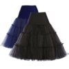 GRACE KARIN Women's 50s Petticoat Skirts Tutu Crinoline Slips Underskirts CL008922 Large 2-pack(black+navy) 18 71QM W7haGL