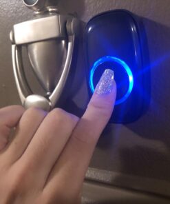 SadoTech Wireless Doorbells for Home, Apartments, Businesses, Classrooms, etc. - 1 Door Bell Ringer & 1 Plug-In Chime Receiver, Battery Operated, Easy-to-Use, Wireless Doorbell w/LED Flash, Black 47 71QMyp1c5nL 1