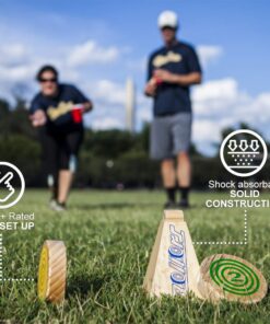 Rollors Backyard Game - The #1 Lawn Game for Summertime Fun, Tailgating, Camping, Parties, BBQs, Picnics & Beach Days – All Wood Outdoor Yard Game Combining Horseshoes, Bocce Ball & Bowling 19 71QP4XojfjL