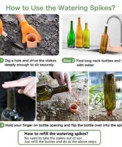 REMIAWY Plant Watering Stakes 6 Pack Automatic Plant Waterers for Vacations, Plant Watering Devices Terracotta Self Watering Spikes for Wine Bottles Great Watering Spikes for Indoor & Outdoor Plants 28 71QP6LLNqKL 2
