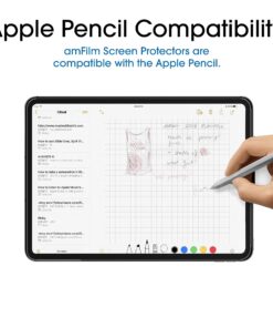 amFilm (2 Pack for iPad Pro 12.9 (2022, 2021, 2020, 2018) Glass Screen Protector for iPad Pro 12.9 inch, Tempered Glass, Ultra Sensitive, Face ID and Apple Pencil Compatible 21 71QQ5tPvAtS