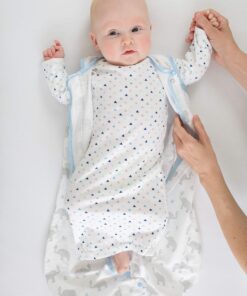 Alternative view of SwaddleDesigns Cotton Flannel Sleeping Sack, Sleeveless Wearable Blanket with 2-Way Zipper, Made in USA, Elephant and SeaCrystal Chickies, 6-12 Months Seacrystal Elephant & Chickies Medium 6-12 Month