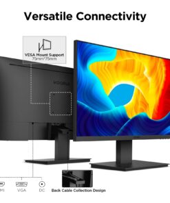 KOORUI 24 Inch Computer Monitor, FHD 1920 x 1080p Office PC Monitor IPS Display 75Hz, HDMI, VGA, 75 x 75 mm VESA Mountable, Frameless, Eye Protection and Ergonomic Tilt Adjustment 24" 75Hz IPS 13 71QSQwx1RL