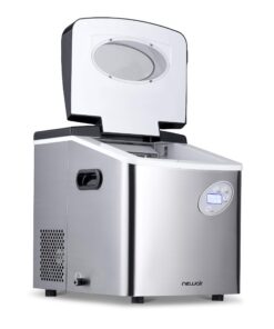 Newair Portable Ice Maker 50 lb. Daily, 12 Cubes in Under 7 Minutes - Compact Countertop Design - 3 Size Bullet Shaped Ice - for Kitchen/Office/RV/Bar - Stainless Steel 32 71QTK12mYLL