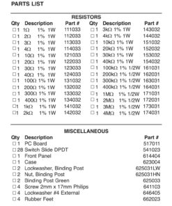 Elenco Resistance Substitution Box | Resistance Range From 1Ω To 11, 111 , 110MΩ | 1% Precision: 1Ω-40kΩ- 1 Watt/ 100kΩ- 4MΩ- 1/2 Watt 24 71QU6rKLLjL