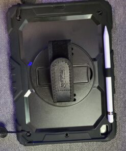 SEYMAC stock iPad 9th/ 8th/ 7th Generation Case 10.2’’, Shockproof with Screen Protector Pencil Holder 360° Rotating Hand Strap &Stand, for 10.2 inch 2021/2020/2019 (Black) Black+Back 65 71QUApwEaUL