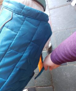 Kurgo Loft Dog Jacket, Reversible Dog Coat, Wear with Harness or Sweater, Water Resistant, Reflective, Winter Coat For Large Dogs (Coastal Blue, XL) Extra Large Coastal Blue/Orange 53 71QUt0ZlTgL