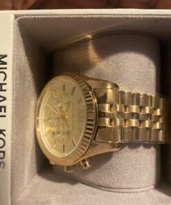 Michael Kors Lexington Men's Watch, Stainless Steel Bracelet Watch for Men Gold Steel 36 71QUwaQEbRL