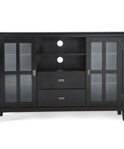 SIMPLIHOME Artisan SOLID WOOD 53 Inch Wide Transitional TV Media Stand in Black for TVs up to 60 Inches, For the Living Room and Entertainment Center Tall TV Media Stand 38 71QVMJCTDeL