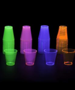 Party Essentials N439176 Hard Plastic 2-Ounce Shot/Shooter Glasses, 120-Count, Multi Neon 13 71QVsQeV9JL