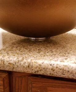 ELECWISH Bathroom Vessel Sink with Faucet Mounting Ring and Pop Up Drain 16.5 Inch Tempered Glass Basin (Brown) Brown 34 71QYHQbgiML