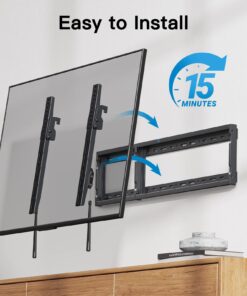 Pipishell UL Listed Tilt TV Wall Mount Bracket Low Profile for Most 37-75 Inch LED LCD OLED Plasma Flat Curved TVs, Large Tilting Mount Fits 16"-24" Wood Studs Max VESA 600x400mm Holds up to 132lbs 31 71QYNP0UuyL