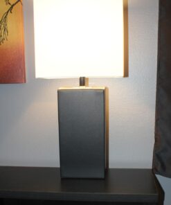 Elegant Designs LT1025-BLK Modern Leather Table Lamp with White Fabric Shade, Black 1 53 71QYp1ZCQCL