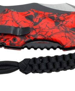 MTECH USA MT-A808 Series Assisted Opening Folding Knife, Two-Tone Half-Serrated Blade, 4-3/4-Inch Closed Red 6 71QZJNumalL