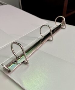 Amazon Basics 3 Ring Binder with 1.5 Inch D-Ring and Clear Overlay, White, 4-Pack 1.5-inch 36 71QZZo7PN3L