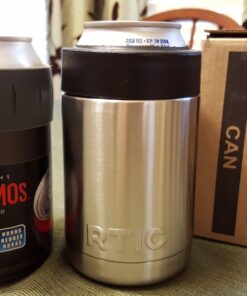 RTIC Can Cooler Insulated, Beer, Beverage, Soda Can Cooler with Lid, Stainless Steel Metal, Double Wall Insulation Coozie for Cans, Sweat Proof, 12oz, Stainless Steel 1 24 71Qa7ZQ2B7L