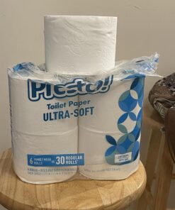 Amazon Brand - Presto! 2-Ply Toilet Paper, Ultra-Soft, Unscented, 24 Rolls (4 Packs of 6), Equivalent to 120 regular rolls 6 Rolls (Pack of 4) 50 71QaNplcKfL