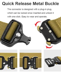 FAIRWIN Men's Tactical Belt, Rigger Belt, Utility Web Nylon Novelty Work Belt for Men Brown S(Waist 30''-36''Width 1.5'') 10 71QatqIFXAL