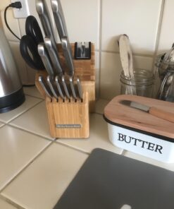 KitchenAid KKFSS14BO 14 Piece Classic Forged Series Brushed Stainless Steel Cutlery Set, Bamboo Wood 14 PC Classic Forged Cutlery Set 36 71Qcr3nvCZL