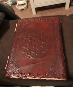 Handmade Embossed Blue Stone Leather Journal Notebook Refillable Sketchbook with 2 Latches, Lace Edging Diary By Cuero 62 71Qd6pcE0gL