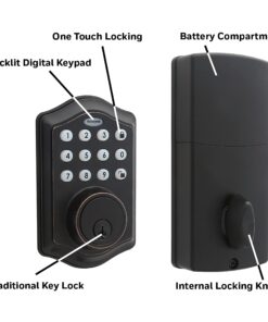 Honeywell Safes & Door Locks - 8712409 Electronic Entry Deadbolt with Keypad, Oil Rubbed Bronze, 2.9 x 2 x 6.2 inches 27 71QdNdvBBL 2