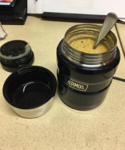 THERMOS Stainless King Vacuum-Insulated Food Jar with Spoon, 16 Ounce, Midnight Blue Red 48 71QdXTJViSL