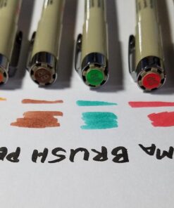 SAKURA Pigma Micron Brush Pens - Archival Black and Colored Ink Pens - Pens for Writing, Drawing, or Journaling - Black and Assorted Colored Ink - Brush Nibs - 8 Pack 8 Color Set Colors May Vary 31 71QdjSKyGL