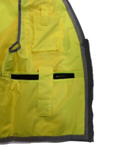 Radians SV55 Class 2 Heavy Woven Two Tone Engineer Vest with Padded Neck to Support Extra Weight in Cargo Pockets X-Large Green 22 71QfAbDFdvL 1