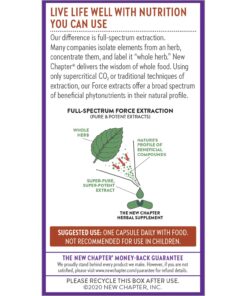 New Chapter Cinnamon Supplement - Cinnamon Force for Antioxidant Action + Non-GMO Ingredients - 60 ct Vegetarian Capsules 60 Vegetarian Capsules 8 71Qfr31PNaL