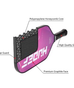 HUDEF Pickleball Single Paddle, Lightweight Graphite Carbon Fiber Face Pickleball Paddle Racquet Rackets Elongated Pickleball Paddles,Honeycomb Core,Cushion Comfort Grip USAPA Approved HB2.0-Purple 11 71QfweYqjML