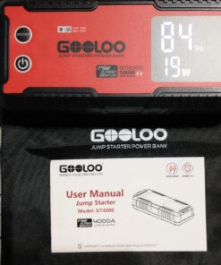 GOOLOO GT4000S Jump Starter 4000 Amp Car Starter 100W Two-Way Fast-Charging Portable Car Battery Charger Booster Pack for 10L Diesel and 12L Gas Engines, SuperSafe Lithium Jump Box for 12V Vehicles Red 98 71QfyEYlgCL